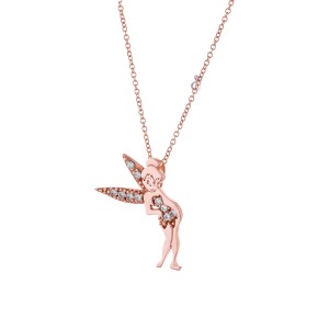 Κολιέ Γυναικείο Ροζ Χρυσό 14κ τύπου tinkerbell νεράιδα